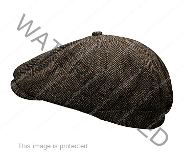 Peaky cap brown herringbone » Hats | Highland Etc Ltd