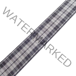 Tartan Ribbon Highland Grey & Black