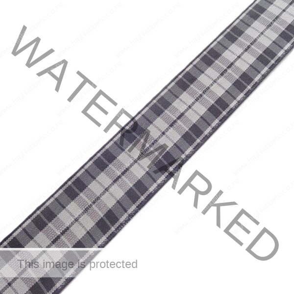 Tartan Ribbon Highland Grey & Black