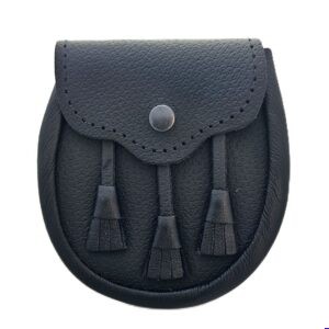 Boys Sporran Lg Black Leather